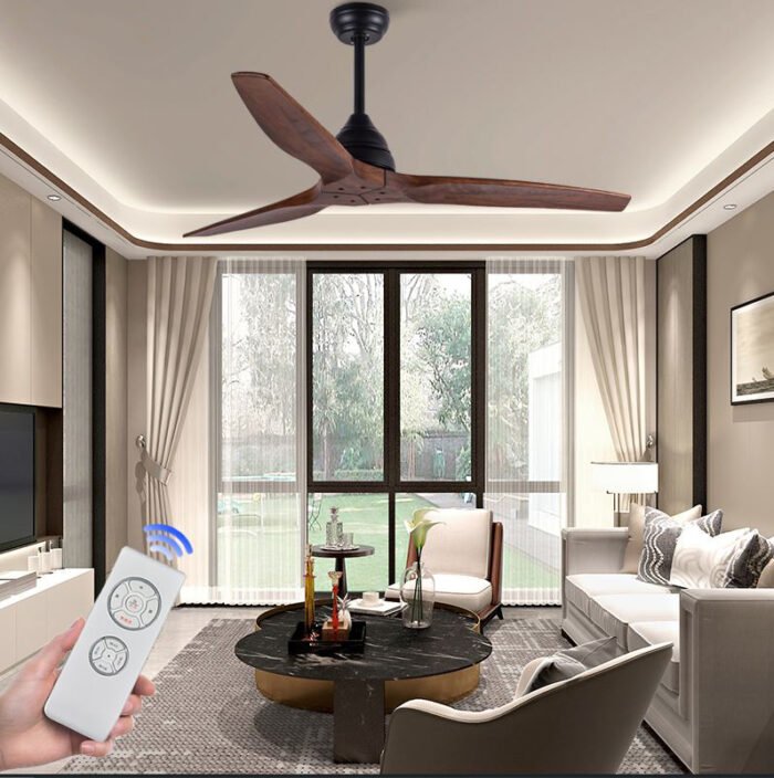 CAF522305 52” High Quality Decorative Ceiling Fan with Light and Remote Control DC Motor Wooden Fans
