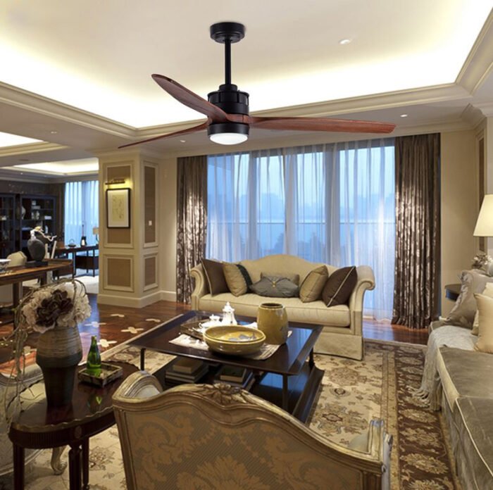 52” High Quality Decorative Ceiling Fan with Light and Remote Control DC Motor Wooden Fans