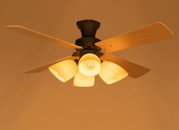 CAF520001 52 Inch Modern Minimalist Style Ceiling Fan With Bulbs for House Hold Commercial Industrial Use