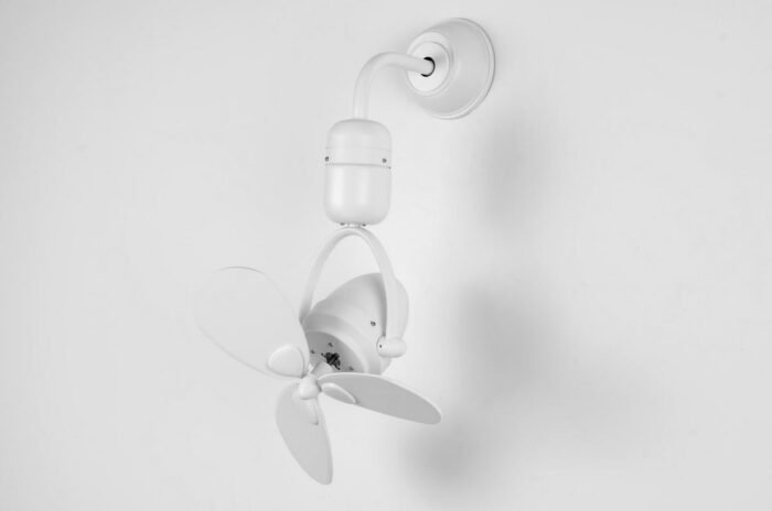 CAF162413 Wall Fan 16 Inch Solid Wood White Decoration Wall Mounted Fans for Bar Corner
