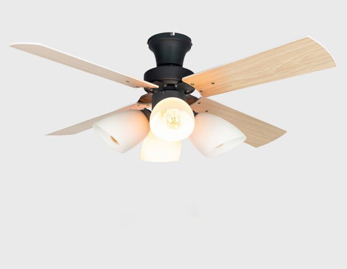 CAF520001 52 Inch Modern Minimalist Style Ceiling Fan With Bulbs for House Hold Commercial Industrial Use