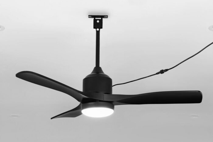 CAF1171 Outdoor Ceiling Fan with LED Light 52 Inch Waterproof IP44 Dark Wood for Gazebo