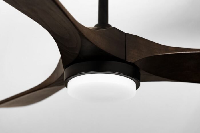 CAF520003 Dark Wood Ceiling Fan with LED Light 52 Inch for Indoor Decoration